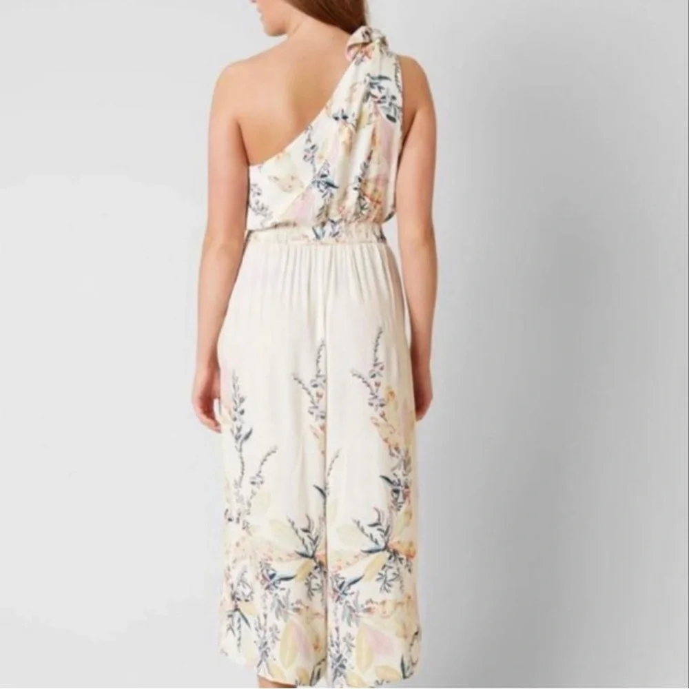 Free People Island Time Cream Color One Shoulder Wide Leg Jumpsuit — NWOT - Picture 2 of 6